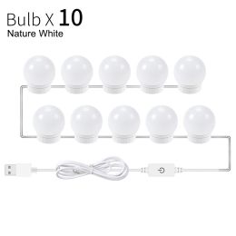 Makeup Mirror Bulb Usb Three-Color Touch Dimming Bathroom Mirror Front Light Led Mirror Light