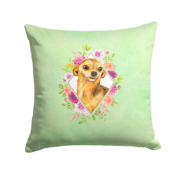 CK4288PW1414 Floral Design with Dog Picture Decor Pillows