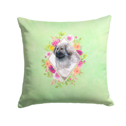 CK4322PW1414 Floral Design with Dog Picture Decor Pillows