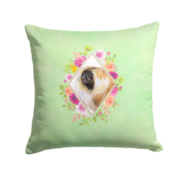 CK4326PW1414 Floral Design with Dog Picture Decor Pillows