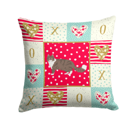 CK5658PW1414 Cat Print Love Fabric Decorative Pillow