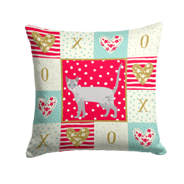 CK5661PW1414 Cat Print Love Fabric Decorative Pillow