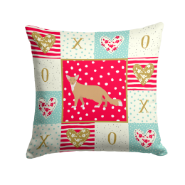 CK5666PW1414 Cat Print Love Fabric Decorative Pillow