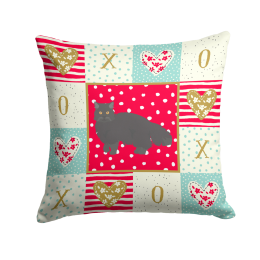 CK5674PW1414 Cat Print Love Fabric Decorative Pillow