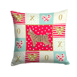 CK5679PW1414 Cat Print Love Fabric Decorative Pillow