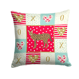 CK5697PW1414 Cat Print Love Fabric Decorative Pillow