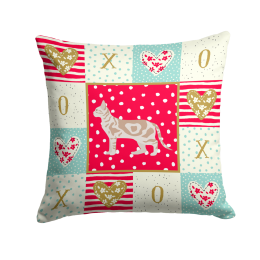 CK5715PW1414 Cat Print Love Fabric Decorative Pillow