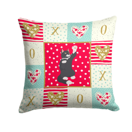 CK5736PW1414 Cat Print Love Fabric Decorative Pillow