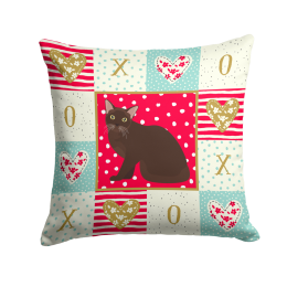 CK5747PW1414 Cat Print Love Fabric Decorative Pillow