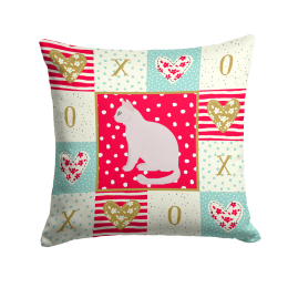 CK5750PW1414 Cat Print Love Fabric Decorative Pillow