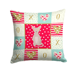 CK5770PW1414 Cat Print Love Fabric Decorative Pillow