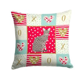 CK5773PW1414 Cat Print Love Fabric Decorative Pillow