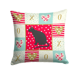 CK5775PW1414 Cat Print Love Fabric Decorative Pillow