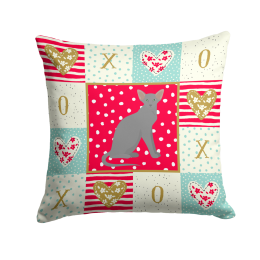 CK5777PW1414 Cat Print Love Fabric Decorative Pillow