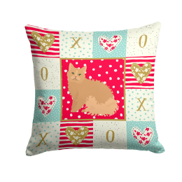 CK5784PW1414 Cat Print Love Fabric Decorative Pillow