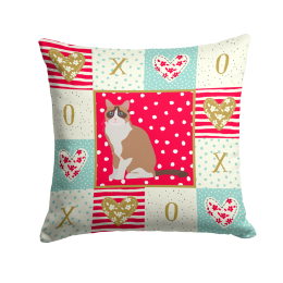 CK5792PW1414 Cat Print Love Fabric Decorative Pillow