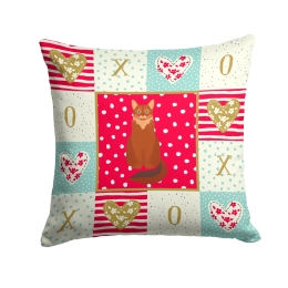 CK5793PW1414 Cat Print Love Fabric Decorative Pillow