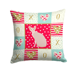 CK5795PW1414 Cat Print Love Fabric Decorative Pillow