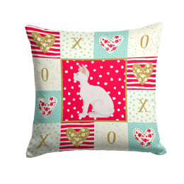 CK5796PW1414 Cat Print Love Fabric Decorative Pillow