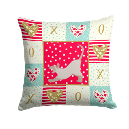 CK5798PW1414 Cat Print Love Fabric Decorative Pillow