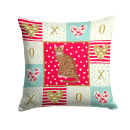 CK5800PW1414 Cat Print Love Fabric Decorative Pillow