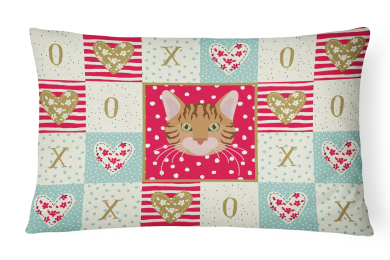 CK5089PW1216 Cat Face Love Fabric Decorative Pillow