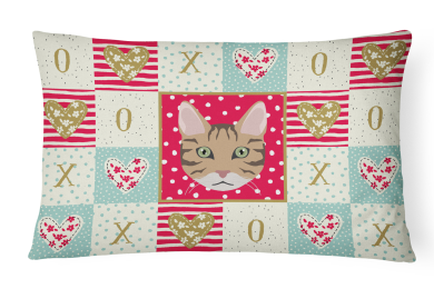 CK5098PW1216 Cat Face Love Fabric Decorative Pillow