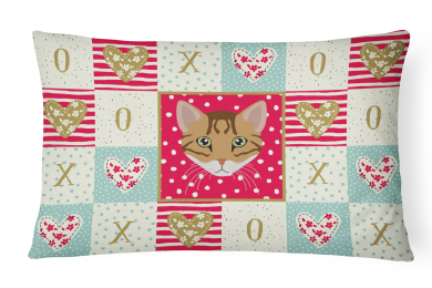 CK5102PW1216 Cat Face Love Fabric Decorative Pillow