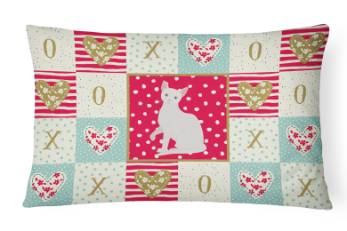 CK5739PW1216 Cat Print Love Fabric Decorative Pillow