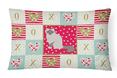 CK5742PW1216 Cat Print Love Fabric Decorative Pillow