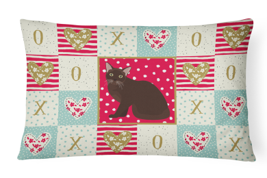 CK5747PW1216 Cat Print Love Fabric Decorative Pillow