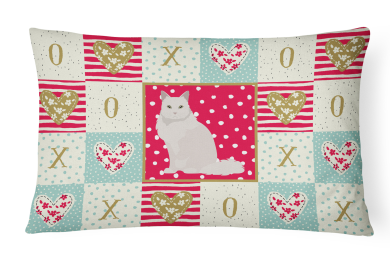 CK5751PW1216 Cat Print Love Fabric Decorative Pillow