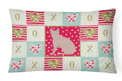 CK5759PW1216 Cat Print Love Fabric Decorative Pillow