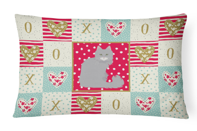 CK5772PW1216 Cat Print Love Fabric Decorative Pillow