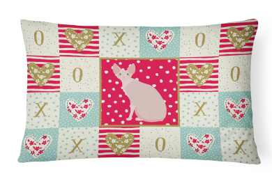 CK5795PW1216 Cat Print Love Fabric Decorative Pillow