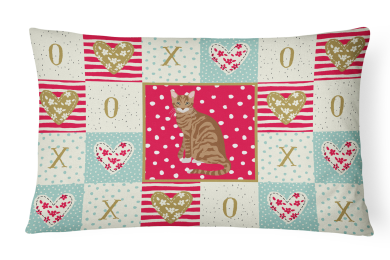 CK5800PW1216 Cat Print Love Fabric Decorative Pillow