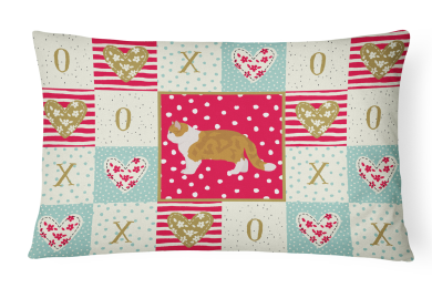 CK5614PW1216 Cat Print Love Fabric Decorative Pillow