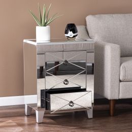 Cresheim Mirrored End Table w/ Drawers