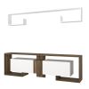 71 Inch Wooden TV Console Entertainment Media Center; 2 Piece Set; Wall Mounted Floating Shelf; White; Brown