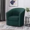 Leily Modern Fabric Swivel Chair; Green