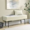 Contemporary Style Bedroom Velvet Upholstered Bench; Beige; ( 45'' x13''x 17'')