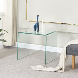 Small Clear Glass Side &amp; End Table; Tempered Glass End Table Small Coffee Table