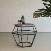 Modrest Tartan Modern Concrete &amp; Metal End Table