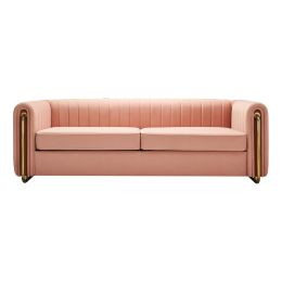 Modern velvet sofa BLUSH PINK color