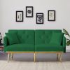 GREEN VELVET SOFA BED