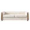 Modern velvet sofa beige color