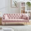 PINK Convertible Folding Futon Sofa Bed ; Sleeper Sofa Couch for Compact Living Space.