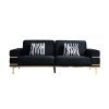 Modern Velvet Sofa for Living Room Black Color