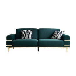 Modern Velvet Sofa for Living Room Green Color