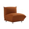 Armless Accent Chairs for Living Room Oversized Mid Century Modern Chair Deep-Down-Filled Upholstered Single Sofa Lazy Chair Comfy Fabric Chair for Be